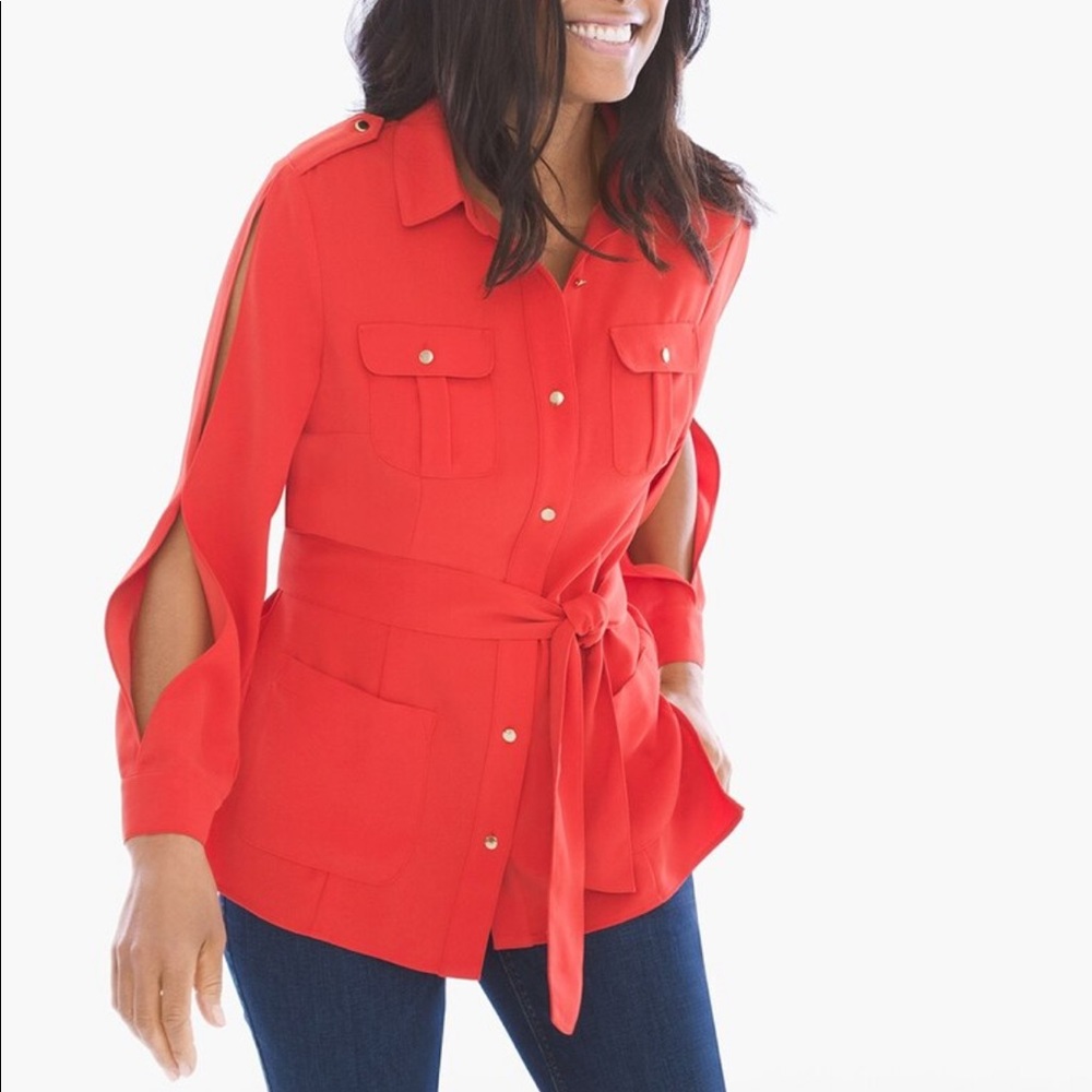 COLD-SHOULDER UTILITY JACKET!!🧡